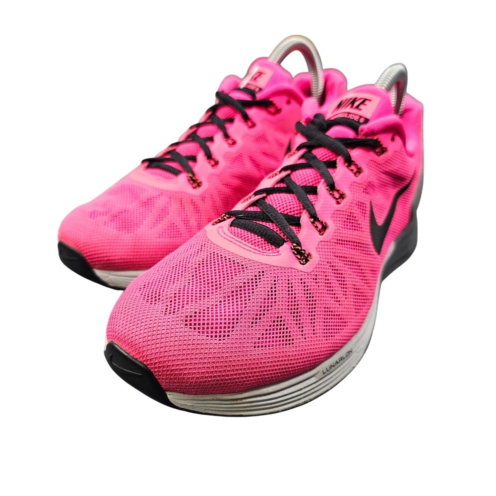 Nike Lunarglide 6 Hyper Pink Black Women Running Shoes 654434-600 Size 8.5